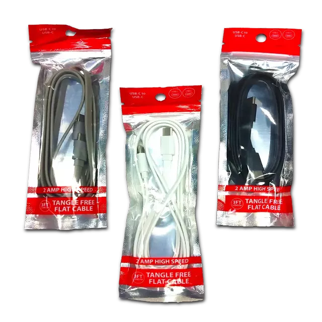 Charging Cable USB-C to USB-C 3FT 2 Amp - 20 Pieces Per Pack 24679