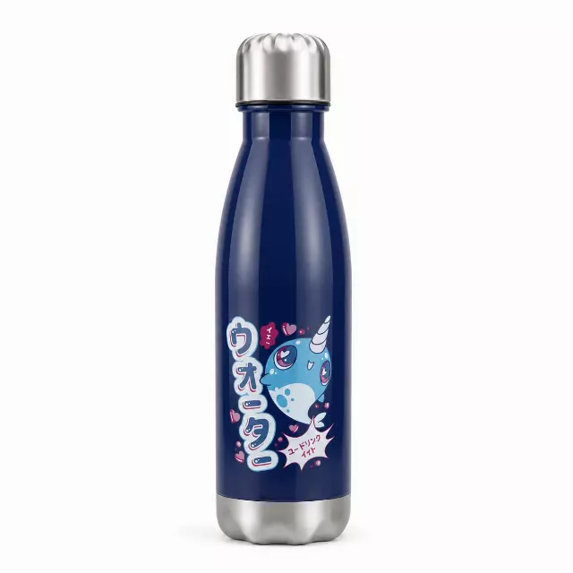 KAWAII NARWHAL STAINLESS STEEL WATER BOTTLE