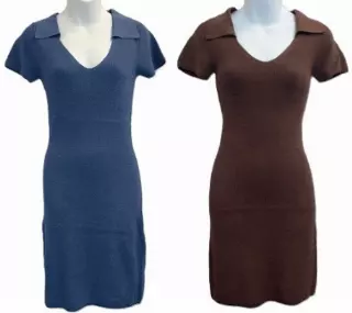#575-546TJ Knit Polo Knit Dress – (XS-L) – $3.25 each (12 Pieces)
