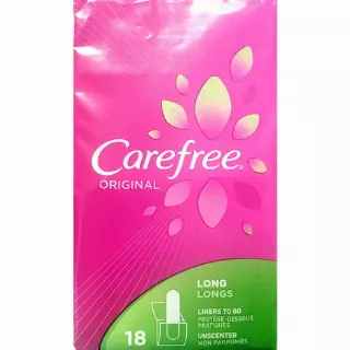 CAREFREE PANTILINER 18 CT LONG UNSCENTED — Case Pack of 6