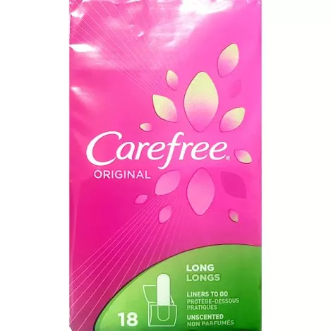 CAREFREE PANTILINER 18 CT LONG UNSCENTED — Case Pack of 6