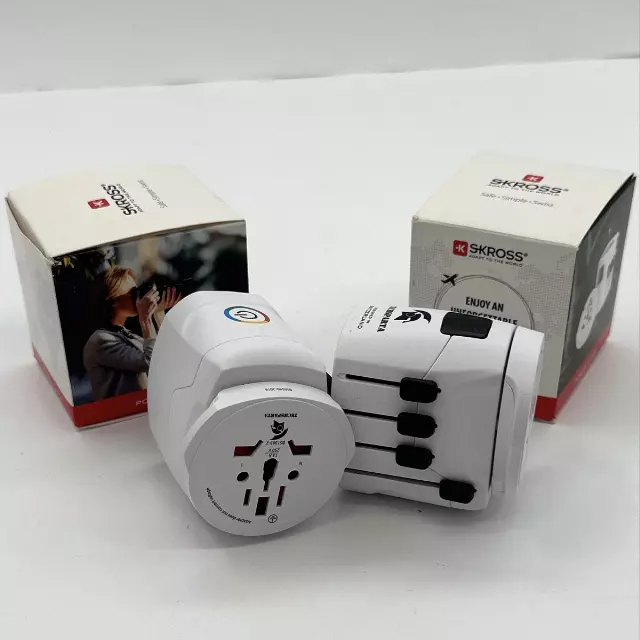 Skross World Adapter Pro Universal Travel Power Adapter Lot of 2 White