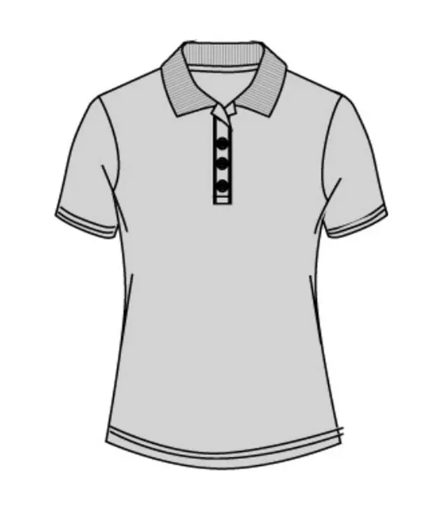 Ladies Closed Mesh Performance Polo Light Charcoal - 9133409