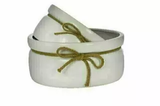 CP5206WHT – S/3 8”-10”-12” Ceramic Dish garden with rope-“case pk 1”