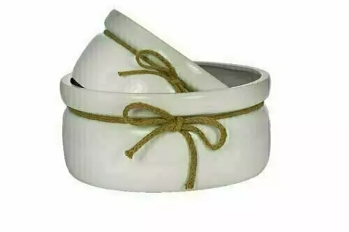 CP5206WHT – S/3 8”-10”-12” Ceramic Dish garden with rope-“case pk 1”