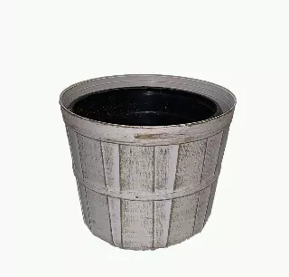 PLX7000-7WW – 7”x 6.5” deep White wash plastic bushel pot-“each”-Min 24 -Case Pk 96 pcs