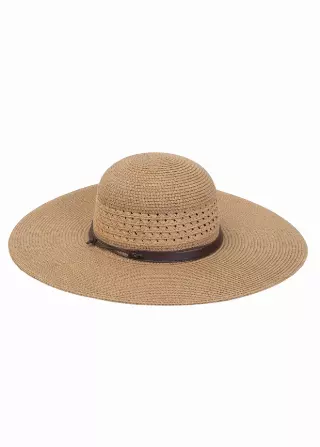 Max Studio Eyelet Straw Floppy