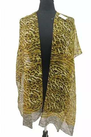 QC220 Animal Print Spring Kimono — Yellow