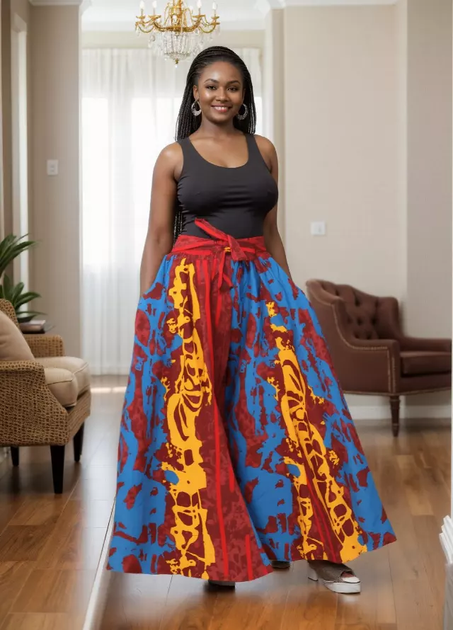 701P - NEW PRINT ALERT!!!! Ankara Palazzo Pants With Pockets (3 PCS PRE-PACK) - $25.00 Each — One Size (4 - 24) / Print-667