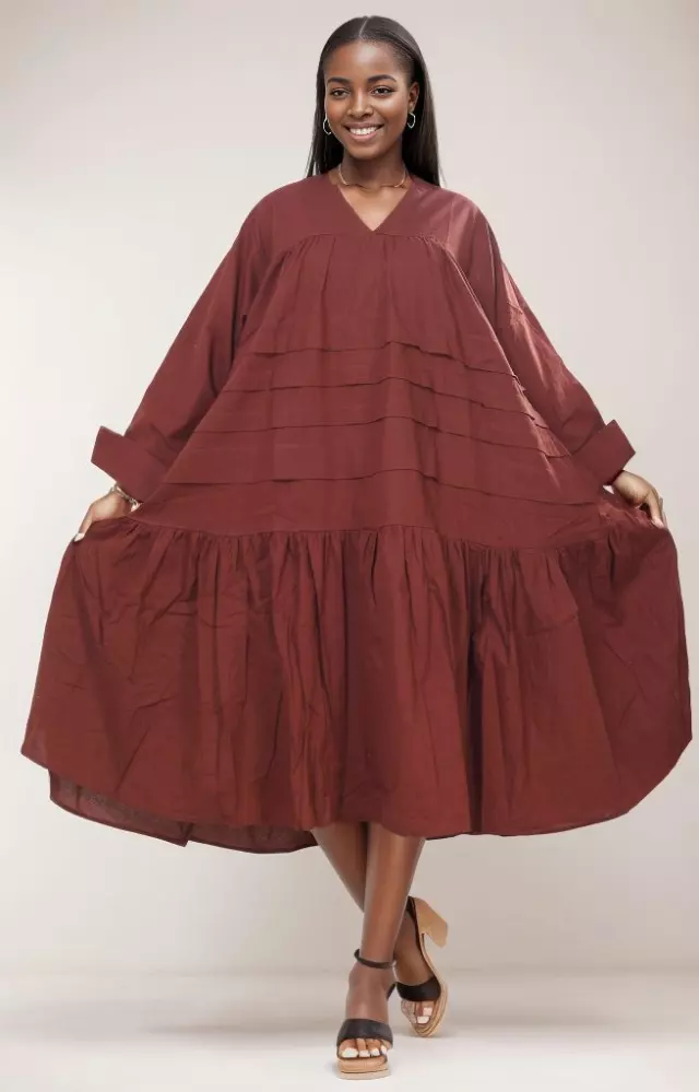 7580S - ON SALE!!! Solid Color Tunic Dress (3 PCS PRE-PACK) - $15.00 EACH — One Size (4 - 24) / Brown