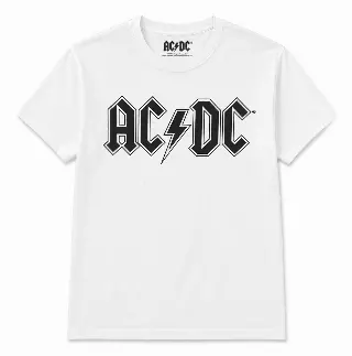 ACDC ROCK BAND LOGO T-SHIRT WHITE