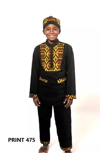 18035K - Kids 3 pcs Set (Pants, Top, Kufi) - (3 pcs Prepack) $18 Each (Copy) — SIZE 8 / Print-475