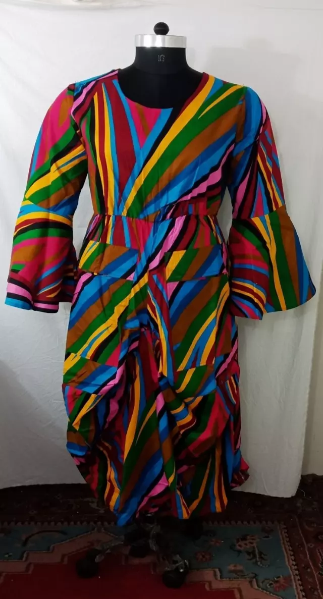 7561 - ON SALE!!! Full Bell Sleeve Dress - $15.00 Each — Free Size / Print-509