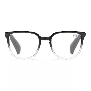 Unisex Minimalist Square Reading Glasses with Slim Comfort Fit Temples RJ11101 — +3.75