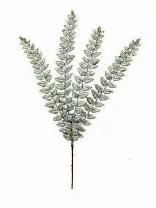 XP1011SILVER – 18” Sparkle Glitter Fern x4 – Min 1 Dz – Case PK 72 DZ
