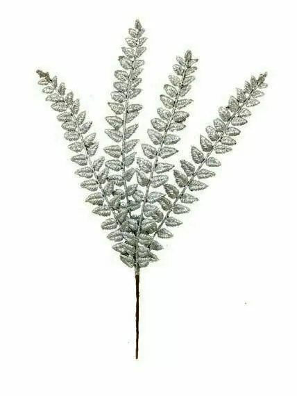 XP1011SILVER – 18” Sparkle Glitter Fern x4 – Min 1 Dz – Case PK 72 DZ