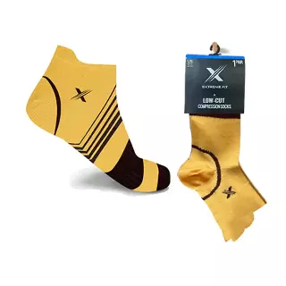 V-STRIPED ANKLE-LENGTH COMPRESSION SOCKS — Small/Medium · SKU EF-SENACS-MUT-M
