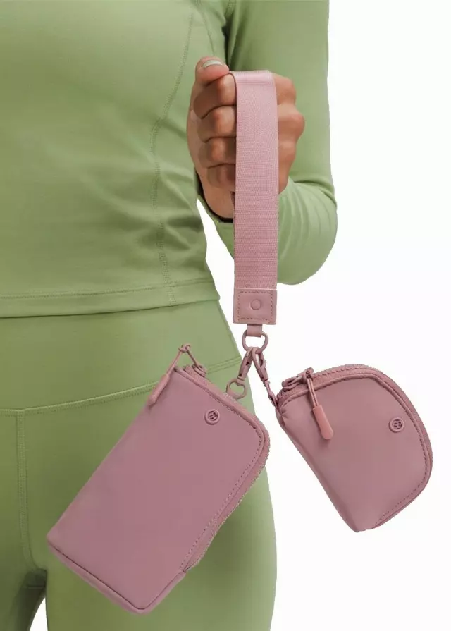 Joan & David The Hold-All Sport Nylon 3 Piece Set Phone Case Wallet, Zip Coin Pouch & Key Chain Lanyard — 038-BLUSH