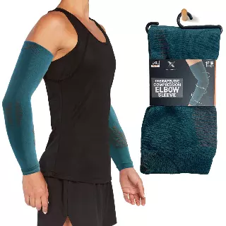 Targeted Pain Relief Elbow Compression Sleeves — Teal / Small/Medium