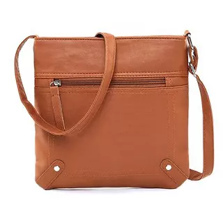 Unisex Cross–Body Messenger Bag — Light Brown