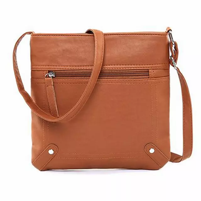 Unisex Cross–Body Messenger Bag — Light Brown