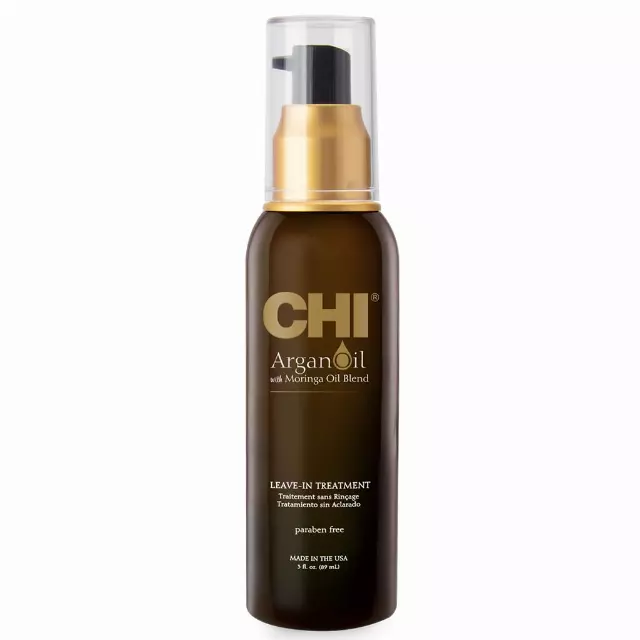 CHI Argan Oil Leave In Treatment, Argan Plus Moringa Oil, Lightweight Formula To Moisturize Dull & Damaged Hair, Sulfate & Paraben-Free, 3 Oz