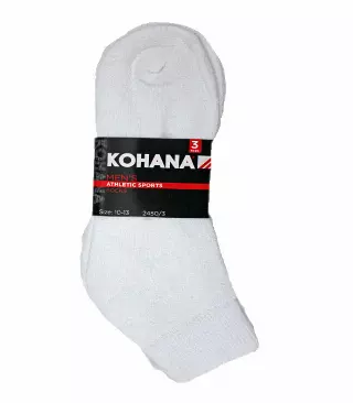 Socks - 9-11 White Ankle Sport Socks - 911W-3