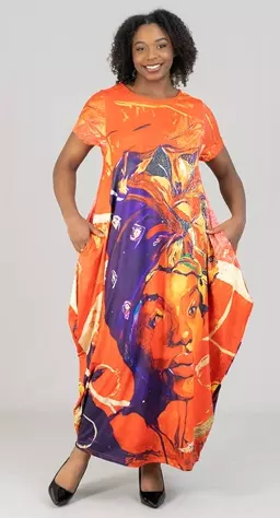 22005 ON SALE!!! Face Print Maxi Dress - One Size (3-PCS PRE-PACK) ($12.00 Each)
