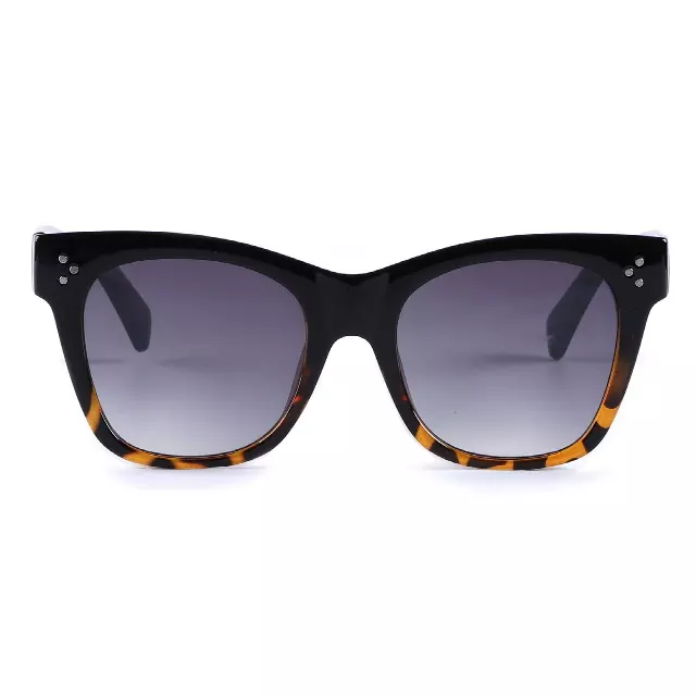 Vintage-Inspired Cat Eye Sunglasses with Triple Stud Detail P10902
