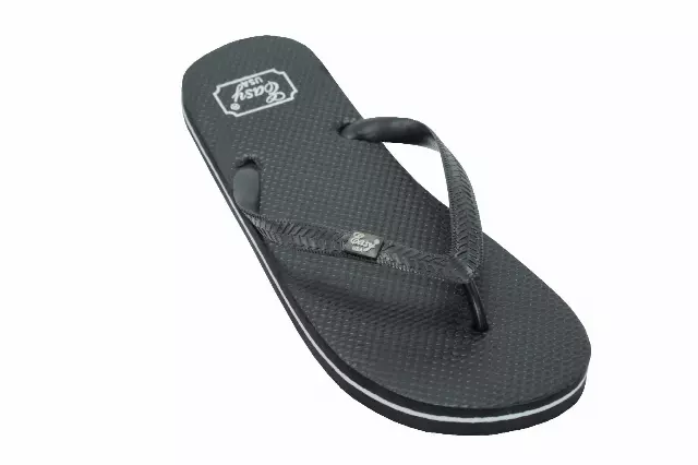 S8069-M - Men's "Easy USA" Super Soft Comfortable Rubber Zori Flip Flops — Black / S-XL Assorted