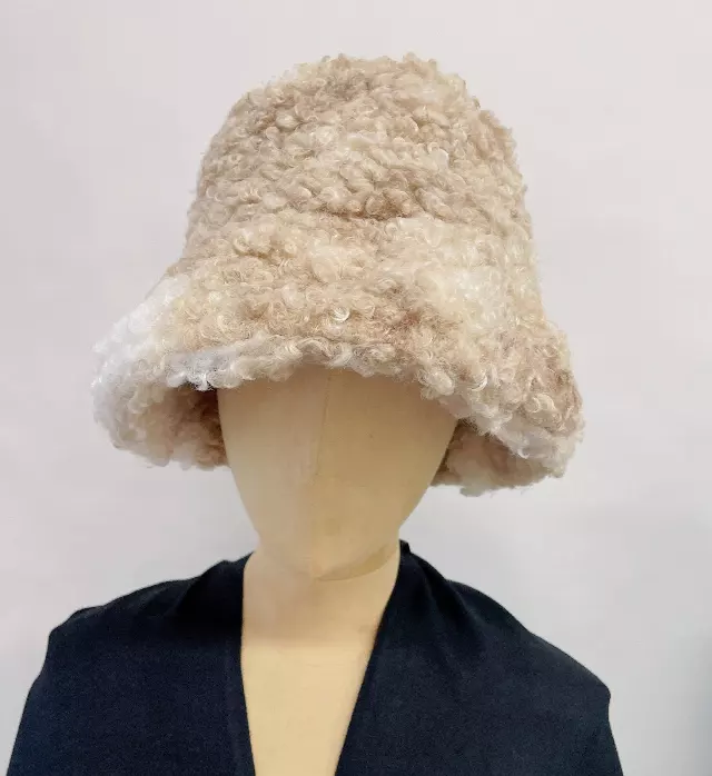 HX616 Tie Dye Fur Bucket Hat — Beige
