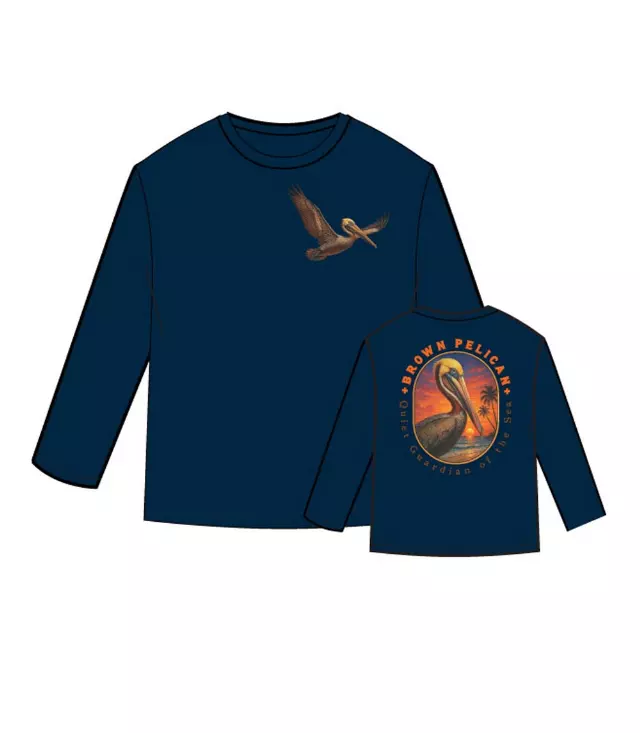 Boys Performance Navy Top Pelican Graphic - 7607202