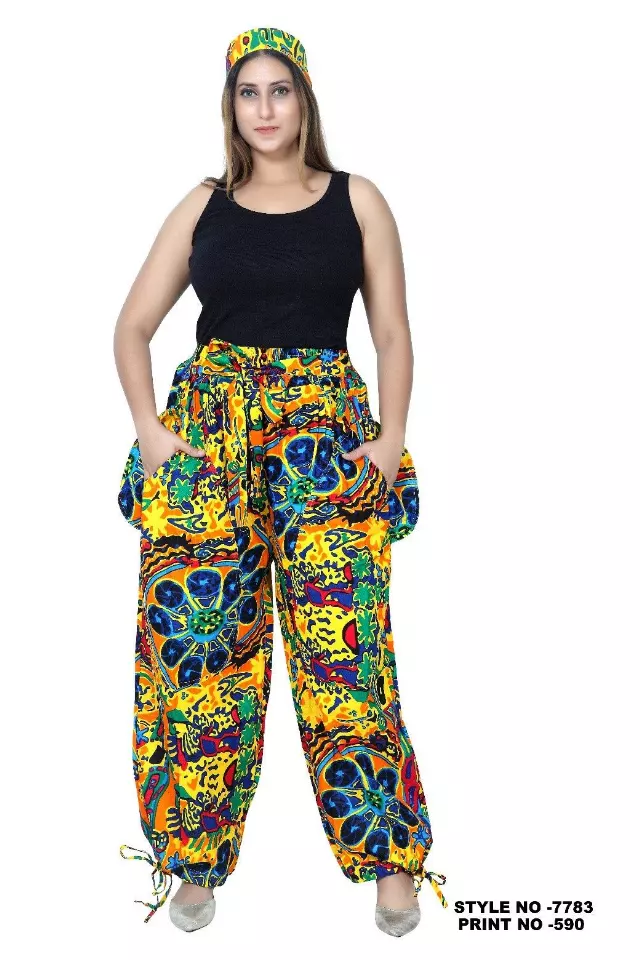 7783 - Ankara Pants With Drawstring side (3 PCS PRE-PACK) - $20.00 Each — One Size (4 - 24) / Print-590
