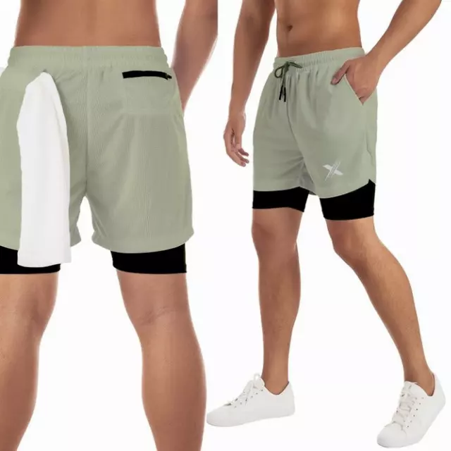 Men's Essential Lightweight Liner Running Shorts — Sandstorm / Large