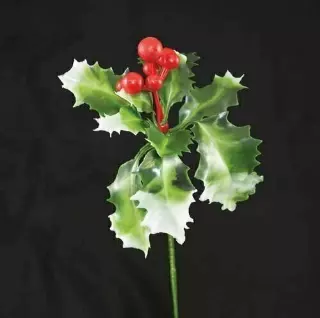 PLX2007GW – 3.5” Plastic Holly pick (100 ct) Min 1 Box – Case PK 20 Boxes