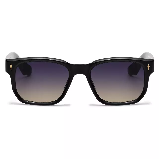 Premuim Square Frame Wayfarer Sunglasses with Gold Accents P11033