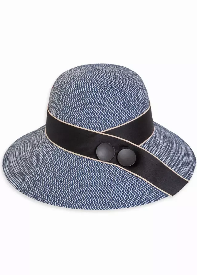 Magid Straw Floppy Hat — Navy · SKU HA-1532S-NAVY