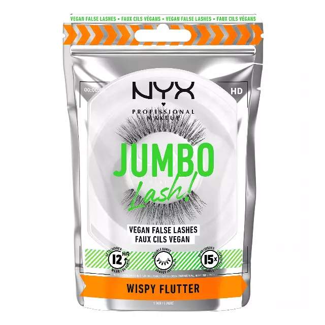 NYX PROFESSIONAL MAKEUP Jumbo Lash! Vegan False Eyelashes, Up to 12HR Wear, Reusable Fake Lashes – Wispy Flutter