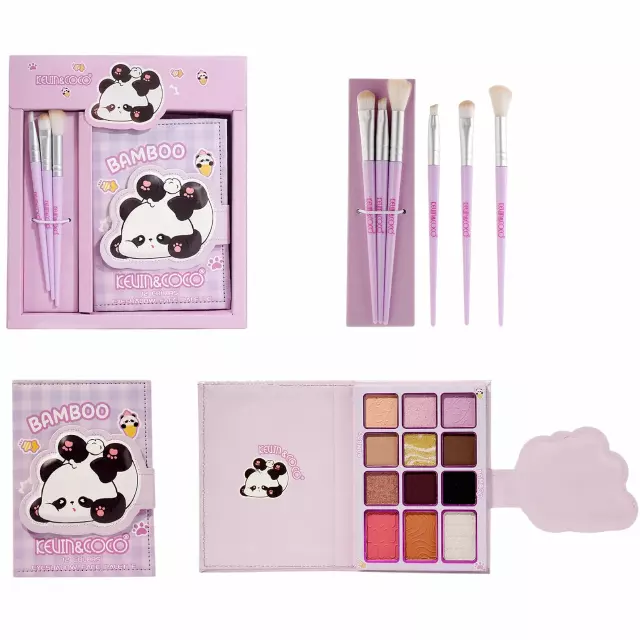 Kevin & Coco Bamboo Eyeshadow Palette With Brushes - Wholesale 6 Units (KC1482)