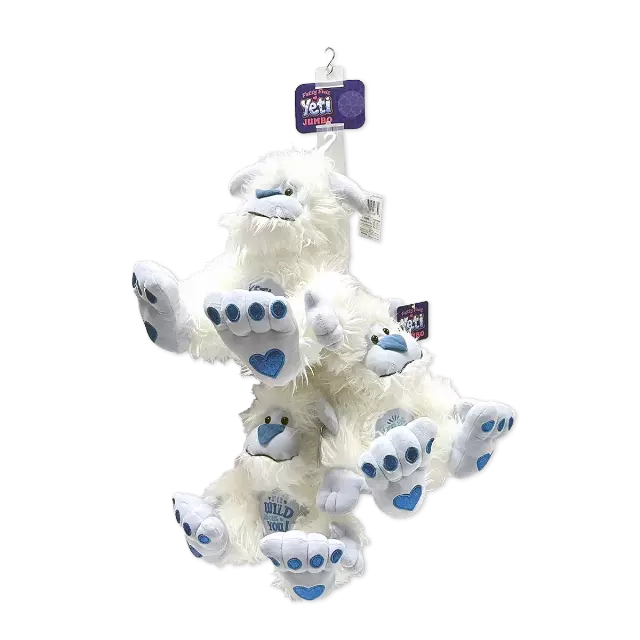 Jumbo Plush Snow Yeti with Merchandising Hang Strip - 3 Pieces Per Pack 25487