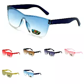 Kids Rimless Shield Sunglasses – UV400 Gradient Lens Oversized Sport Wrap Shades K10320