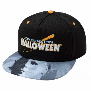 HALLOWEEN JOHN CARPENTER FACES SNAPBACK HAT BLACK