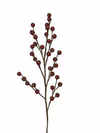 PPX5029Red – 18”muted/Sparkle combination Berry spray x35- Min 1 dz- Case pk 60 DZ