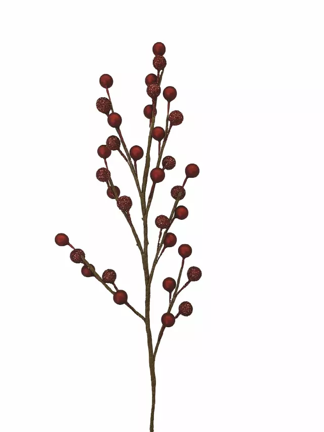 PPX5029Red – 18”muted/Sparkle combination Berry spray x35- Min 1 dz- Case pk 60 DZ