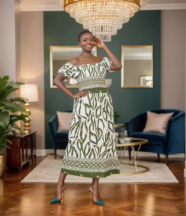 26000 - Emerald Elegance Off-Shoulder Maxi Dress - $12 Each (3-Pcs Pre-Pack)
