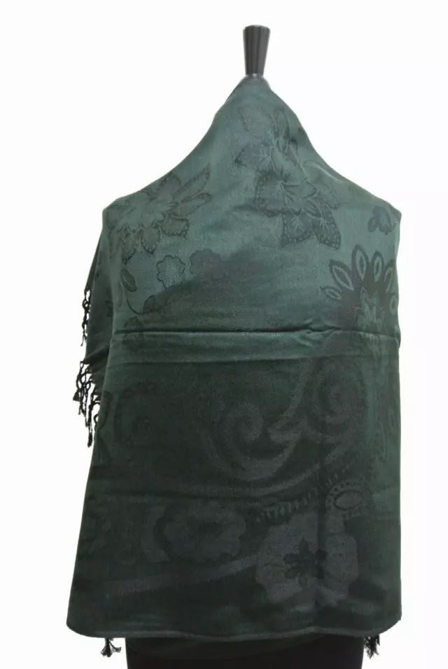 E016 Pattern Pashmina — dark green