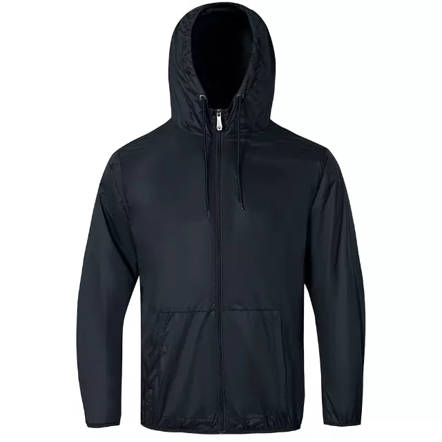 MEN'S WIND BREAKER - Style #MFJ196 - $7.90/Unit 12 PC — S-2XL (WHOLESALE) / Dark Grey