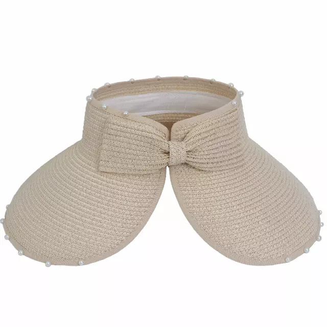 Magid Pearl Brim Roll Up Straw Visor — NATURAL