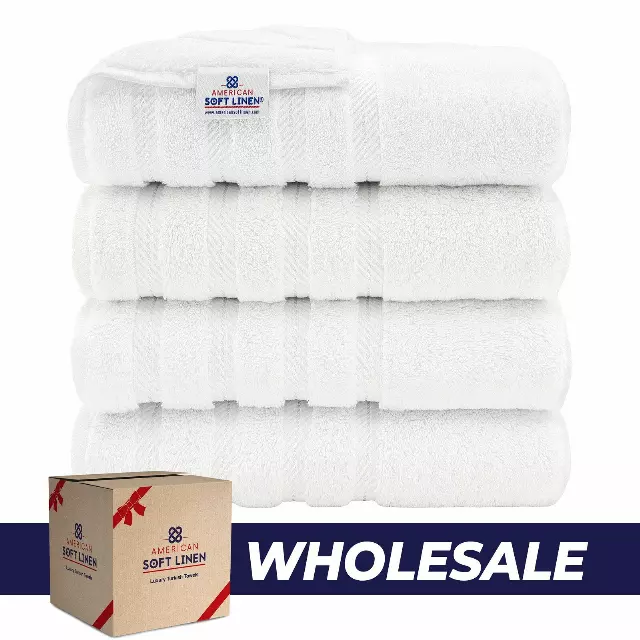 4 Piece 100% Cotton Turkish Bath Towels - 8 Set Case Pack