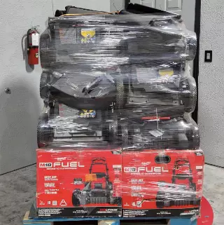 Milwaukee mowers pallet · Grade A shelf pulls, open-box, returns · no batteries